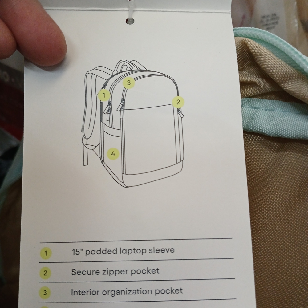 Elegant Mint Laptop Backpack - Picture 5 of 6